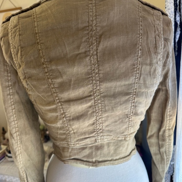 Free People Cropped Linen Moto Jacket - Picture 5 of 6